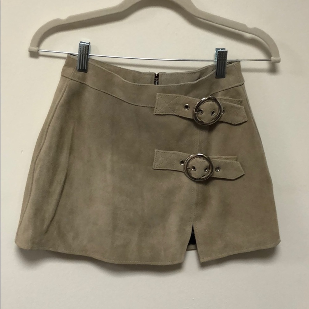Free People tan suede skirt